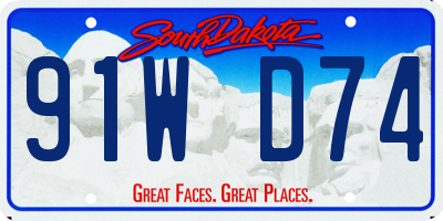 SD license plate 91WD74