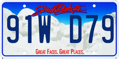 SD license plate 91WD79