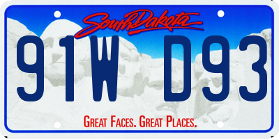 SD license plate 91WD93