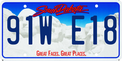 SD license plate 91WE18