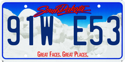 SD license plate 91WE53