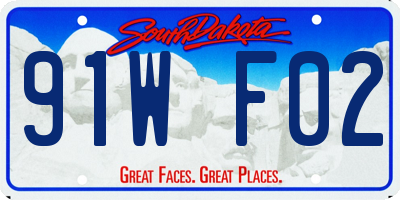 SD license plate 91WF02