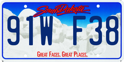 SD license plate 91WF38
