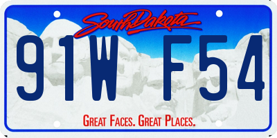 SD license plate 91WF54