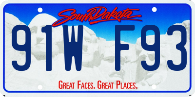 SD license plate 91WF93