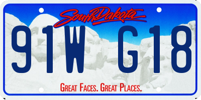 SD license plate 91WG18