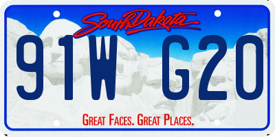 SD license plate 91WG20