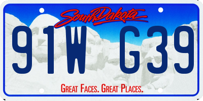 SD license plate 91WG39