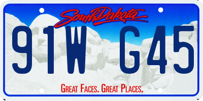 SD license plate 91WG45