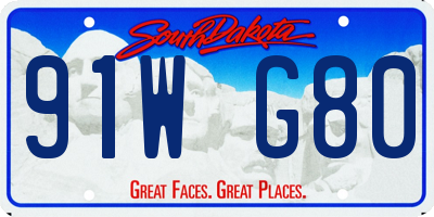 SD license plate 91WG80