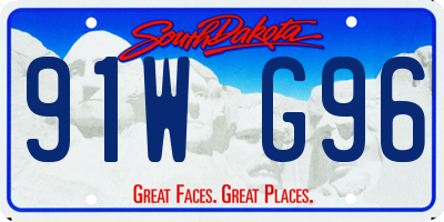 SD license plate 91WG96