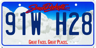 SD license plate 91WH28