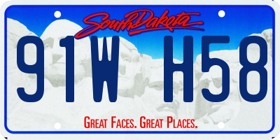 SD license plate 91WH58