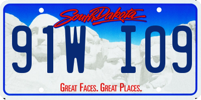 SD license plate 91WI09
