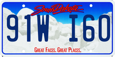 SD license plate 91WI60