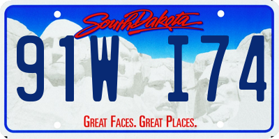 SD license plate 91WI74