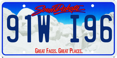 SD license plate 91WI96