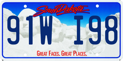 SD license plate 91WI98