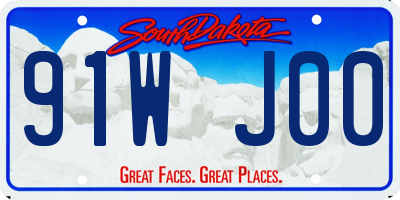 SD license plate 91WJ00