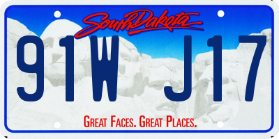 SD license plate 91WJ17