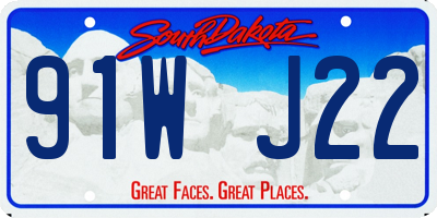 SD license plate 91WJ22