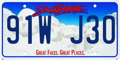 SD license plate 91WJ30