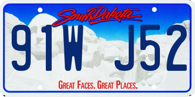 SD license plate 91WJ52
