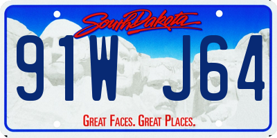SD license plate 91WJ64