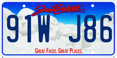 SD license plate 91WJ86