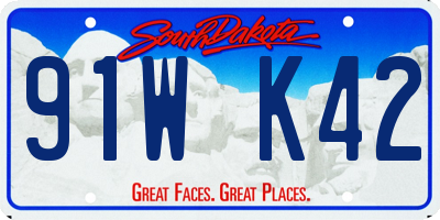 SD license plate 91WK42