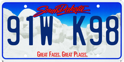 SD license plate 91WK98
