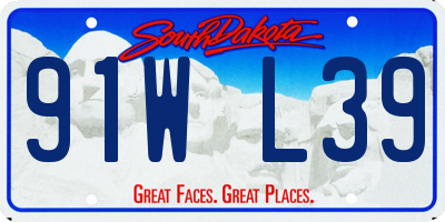 SD license plate 91WL39