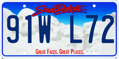 SD license plate 91WL72