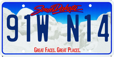 SD license plate 91WN14
