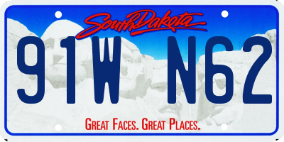 SD license plate 91WN62