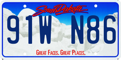 SD license plate 91WN86