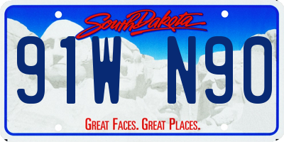 SD license plate 91WN90