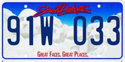 SD license plate 91WO33