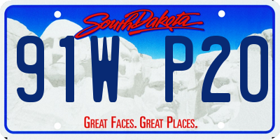SD license plate 91WP20