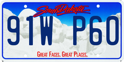 SD license plate 91WP60