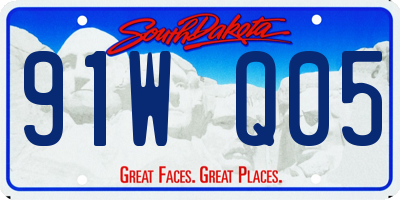 SD license plate 91WQ05