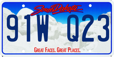 SD license plate 91WQ23