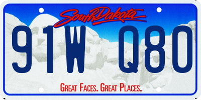 SD license plate 91WQ80
