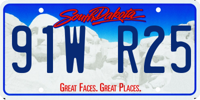SD license plate 91WR25