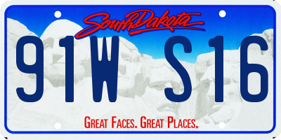 SD license plate 91WS16