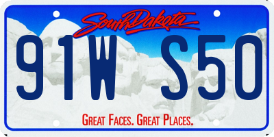 SD license plate 91WS50