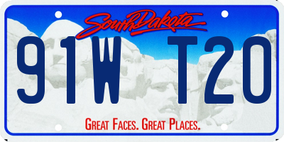 SD license plate 91WT20