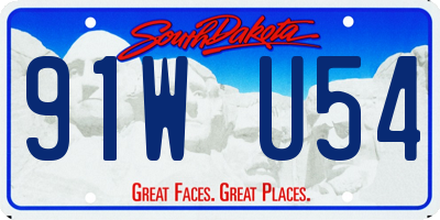 SD license plate 91WU54