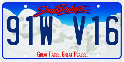 SD license plate 91WV16