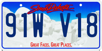 SD license plate 91WV18